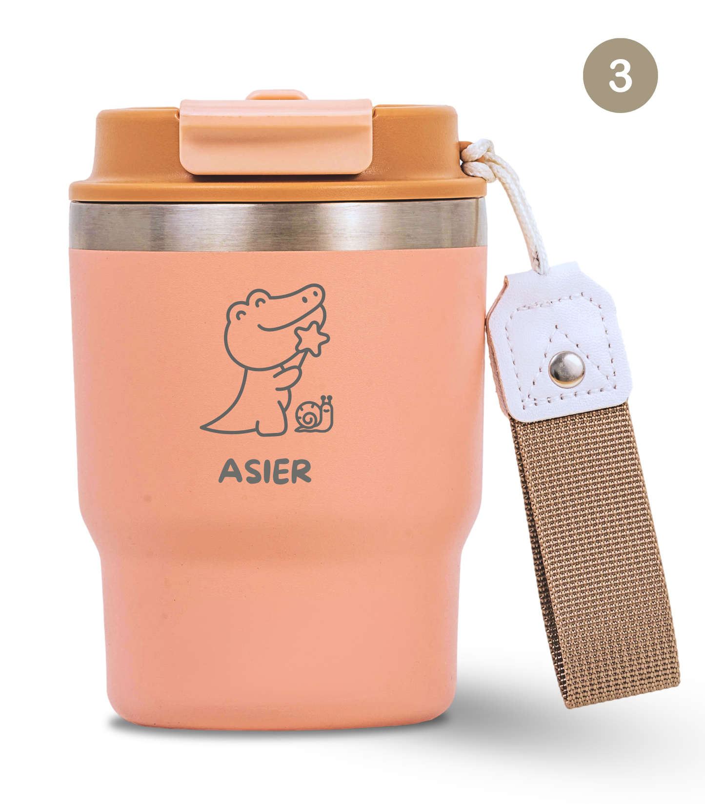 Termo Infantil 360 ml Personalizable | Rosa Quartz | Grabado Láser | ECOROOTS Kids