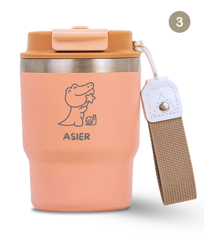 Termo Infantil 360 ml Personalizable | Rosa Quartz | Grabado Láser | ECOROOTS Kids