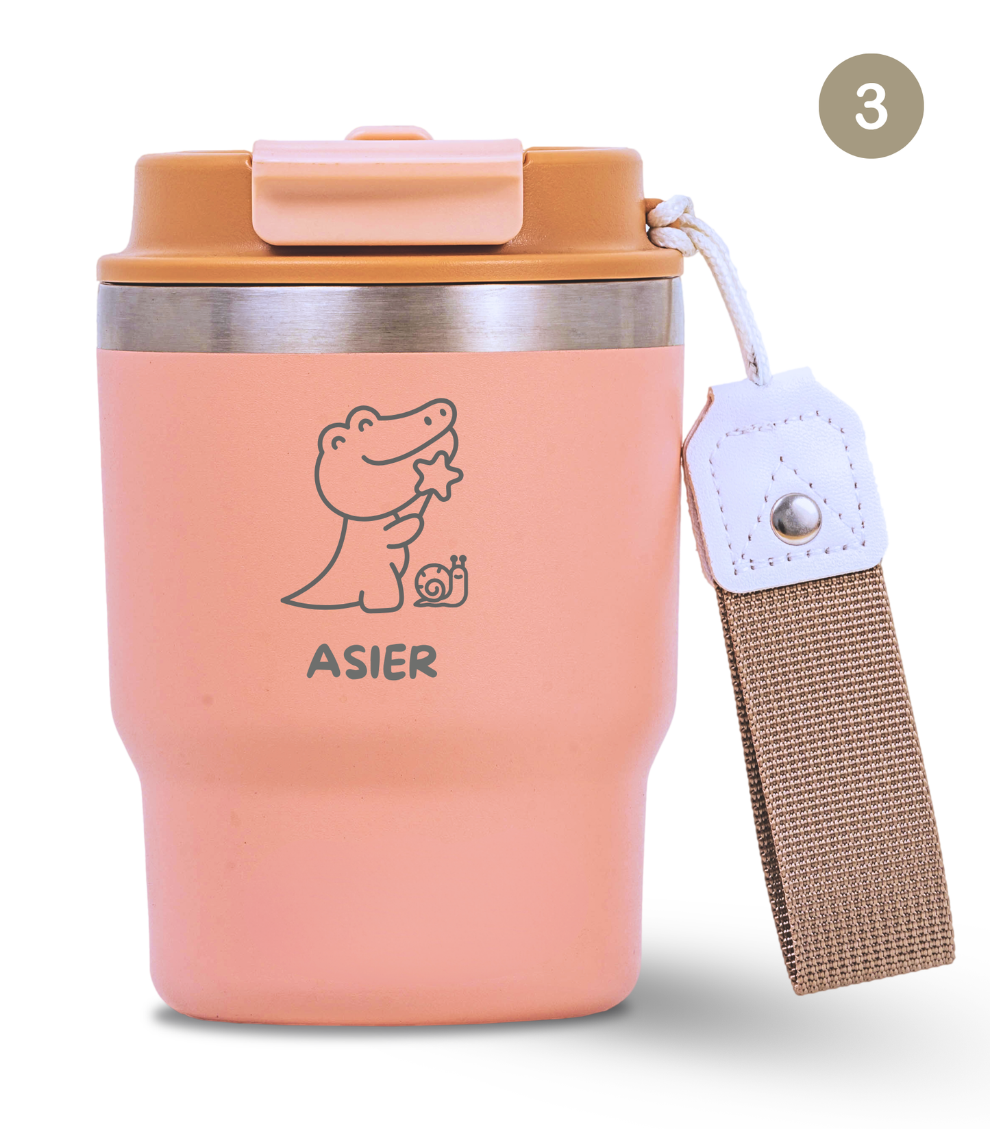 Termo Infantil 360 ml Personalizable | Rosa Quartz | Grabado Láser | ECOROOTS Kids