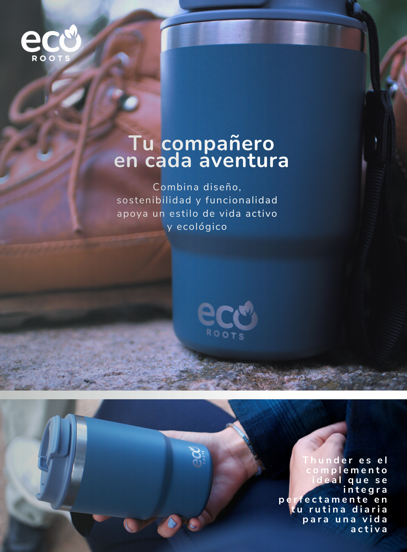 ECOROOTS I Thunder Outdoor ecoroots I Termo I Vaso térmico I Azul Midnight I 470 ml  🛒 (PRÓXIMAMENTE)