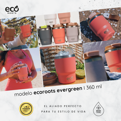 ECOROOTS Evergreen I Termo y vaso térmico 360 ml (Coral Tropic)