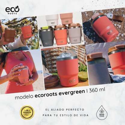 ECOROOTS Evergreen I Termo y vaso térmico 360 ml (Coral Tropic)
