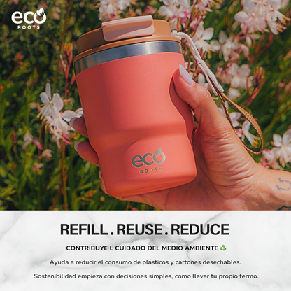 ECOROOTS Evergreen I Termo y vaso térmico 360 ml (Coral Tropic)