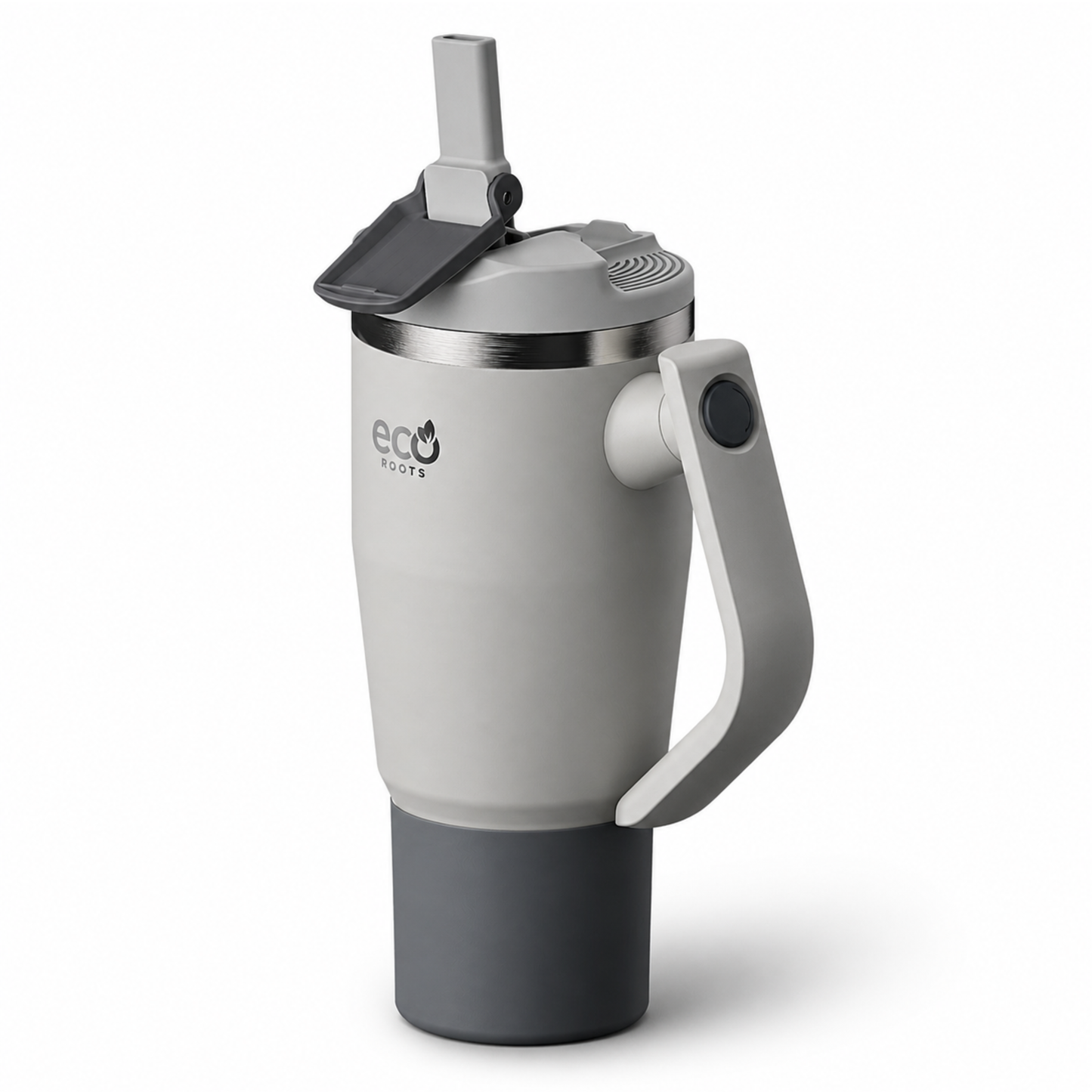 ECOROOTS Rocket I Botella Térmica I Termo 940 ml I Asa Giratoria 180º (Gris Nasa)