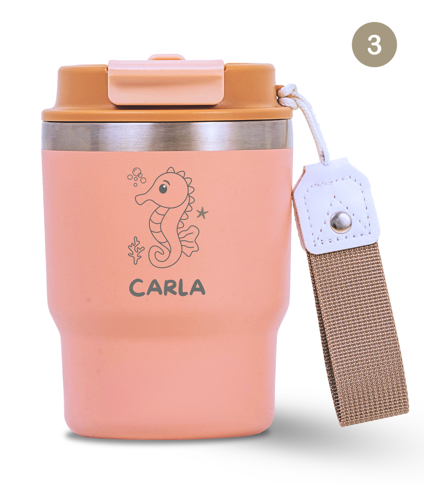 Termo Infantil 360 ml Personalizable | Rosa Quartz | Grabado Láser | ECOROOTS Kids