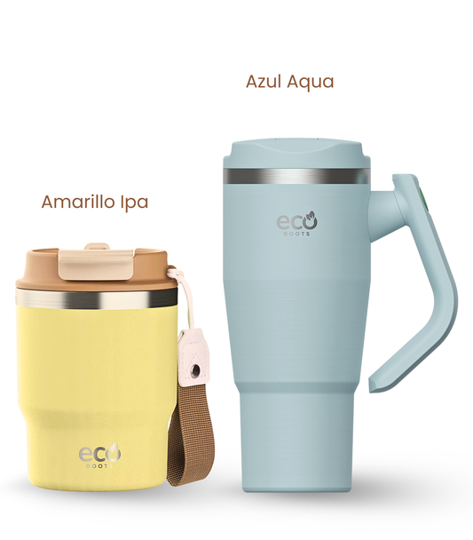 PACK COMBI (360 ml + 940 ml) Personalizado | Termo y Botella Térmica ECOROOTS