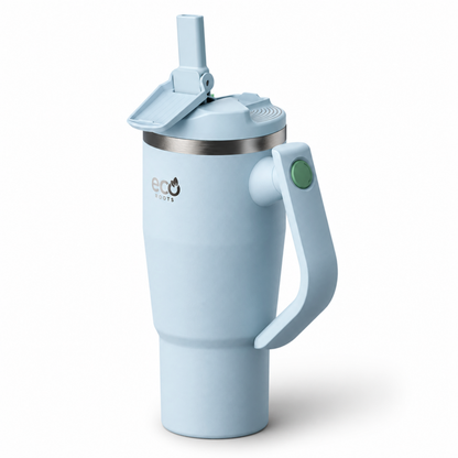 ECOROOTS Rocket I Botella Térmica I Termo 940 ml I Asa Giratoria 180º (Azul Aqua)