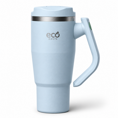 ECOROOTS Rocket I Botella Térmica I Termo 940 ml I Asa Giratoria 180º (Azul Aqua)