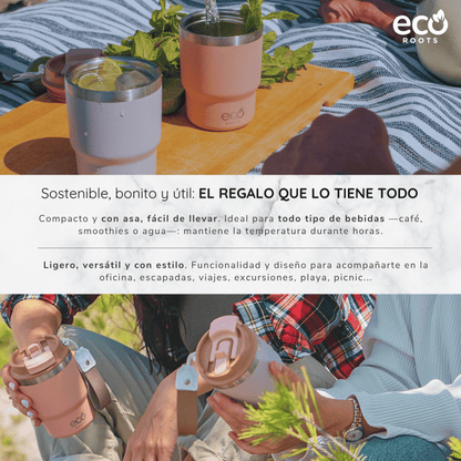 ECOROOTS Evergreen I Termo 360 º I Vaso térmico (Rosa Quartz)