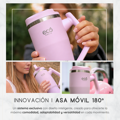ECOROOTS Rocket I Botella Térmica 940 ml I Asa móvil (Rosa Blush)