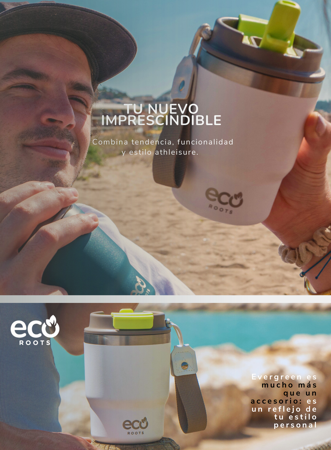 ECOROOTS I Evergreen Lifestyle I Termo I Vaso térmico I Blanco Marfil I 360 ml