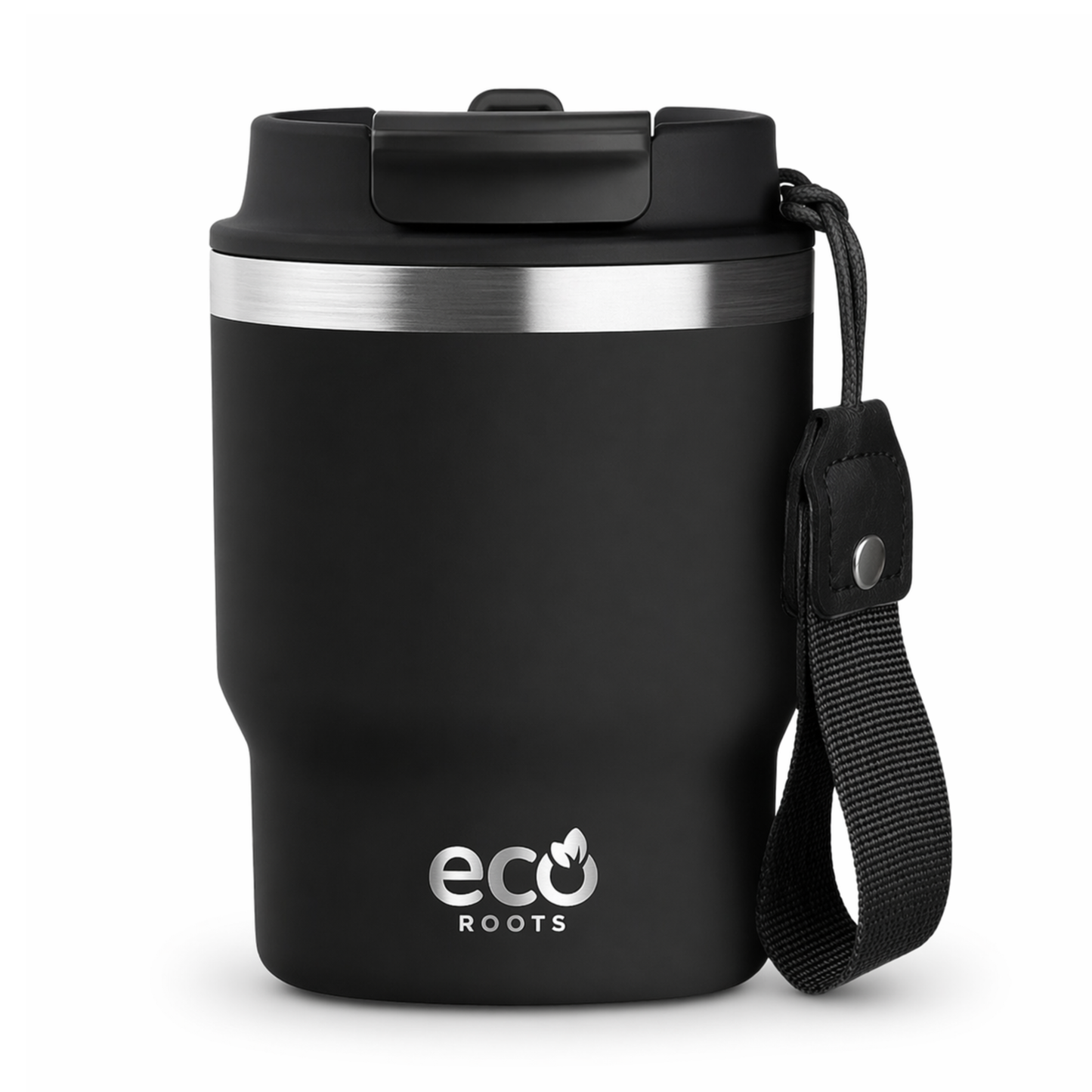 ECOROOTS Evergreen I Termo y vaso térmico 360 ml (Negro Velvet) · Edición limitada
