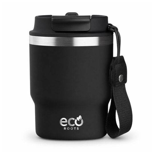 ECOROOTS Evergreen I Termo y vaso térmico 360 ml (Negro Velvet) · Edición limitada