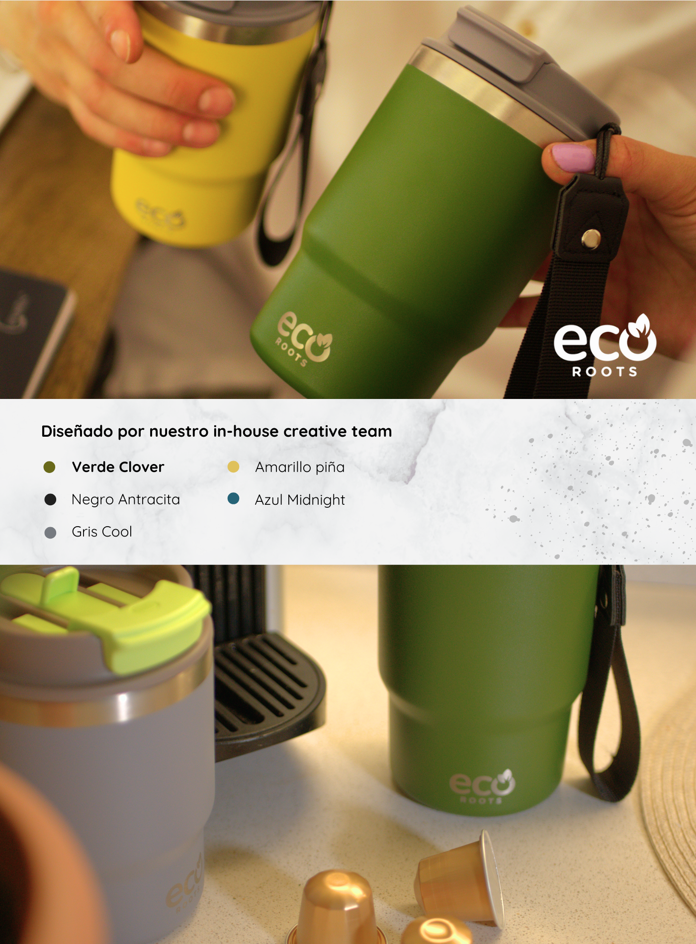 ECOROOTS I Thunder Outdoor I Termo I Vaso térmico I Verde Clover I 470 ml  🛒 (PRÓXIMAMENTE)