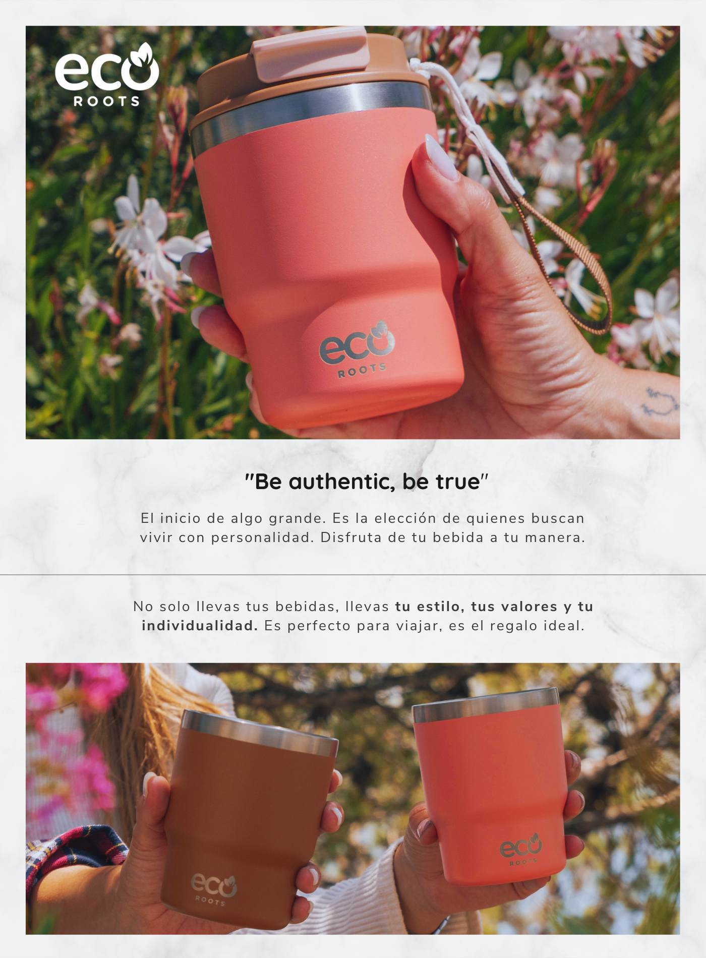 ECOROOTS I Evergreen Lifestyle I Termo I Vaso térmico I Coral Tropic I 360 ml