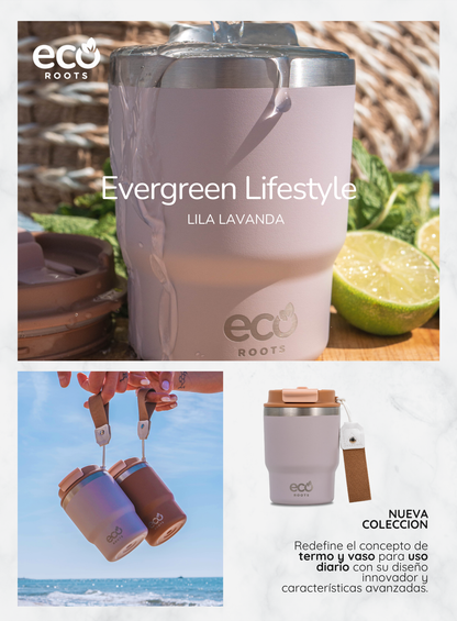 ECOROOTS I Evergreen Lifestyle I Termo I Vaso térmico I Lila Lavanda I 360 ml