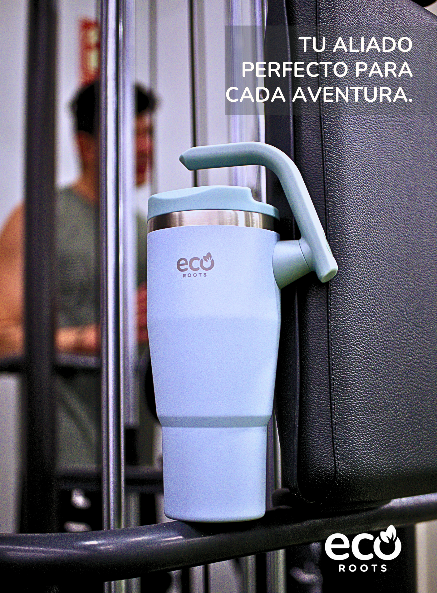 ECOROOTS I Rocket Active I Botella Térmica I Termo I Asa móvil I Azul Aqua I 940 ml