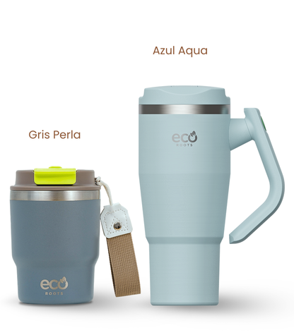PACK COMBI (360 ml + 940 ml) Personalizado | Termo y Botella Térmica ECOROOTS