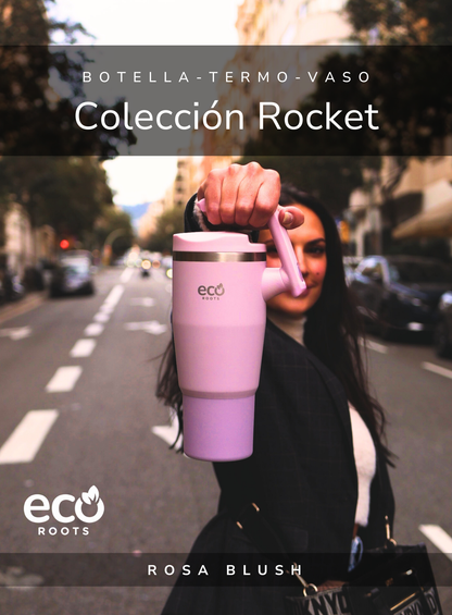 ECOROOTS I Rocket Active I Botella Térmica I Termo I Asa móvil I Rosa Blush I 940 ml