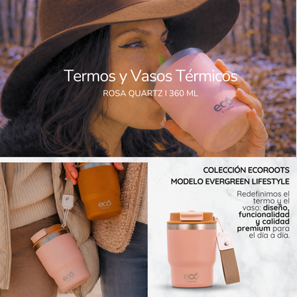 ECOROOTS Evergreen I Termo 360 º I Vaso térmico (Rosa Quartz)