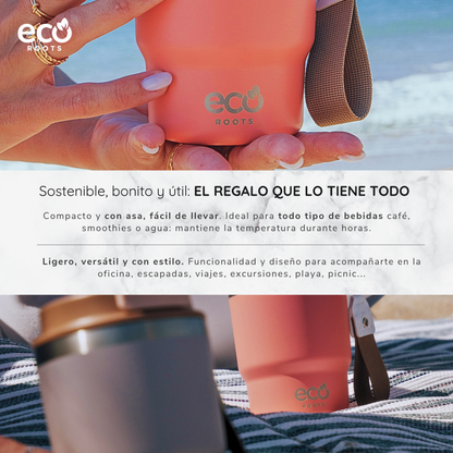 ECOROOTS Evergreen I Termo y vaso térmico 360 ml (Coral Tropic)