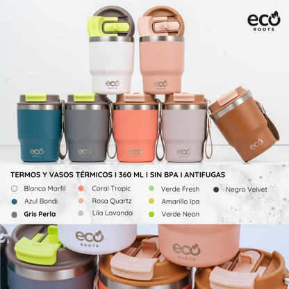 ECOROOTS Evergreen I Termo y vaso térmico 360 ml (Gris Perla)