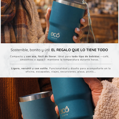 ECOROOTS Evergreen I Termo 360 º I Vaso térmico (Azul Bondi)
