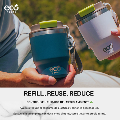 ECOROOTS Evergreen I Termo 360 º I Vaso térmico (Azul Bondi)