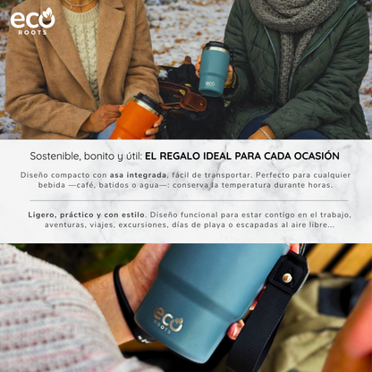 ECOROOTS Thunder I Termo 470 ml I Vaso térmico (Azul Midnight)