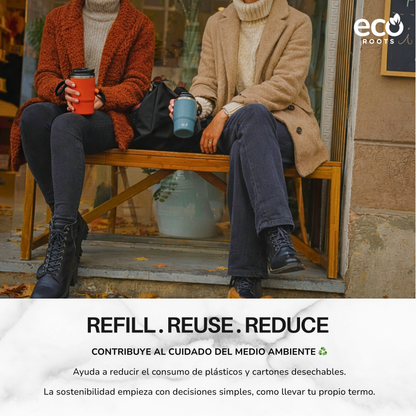 ECOROOTS Thunder I Termo 470 ml I Vaso térmico (Azul Midnight)