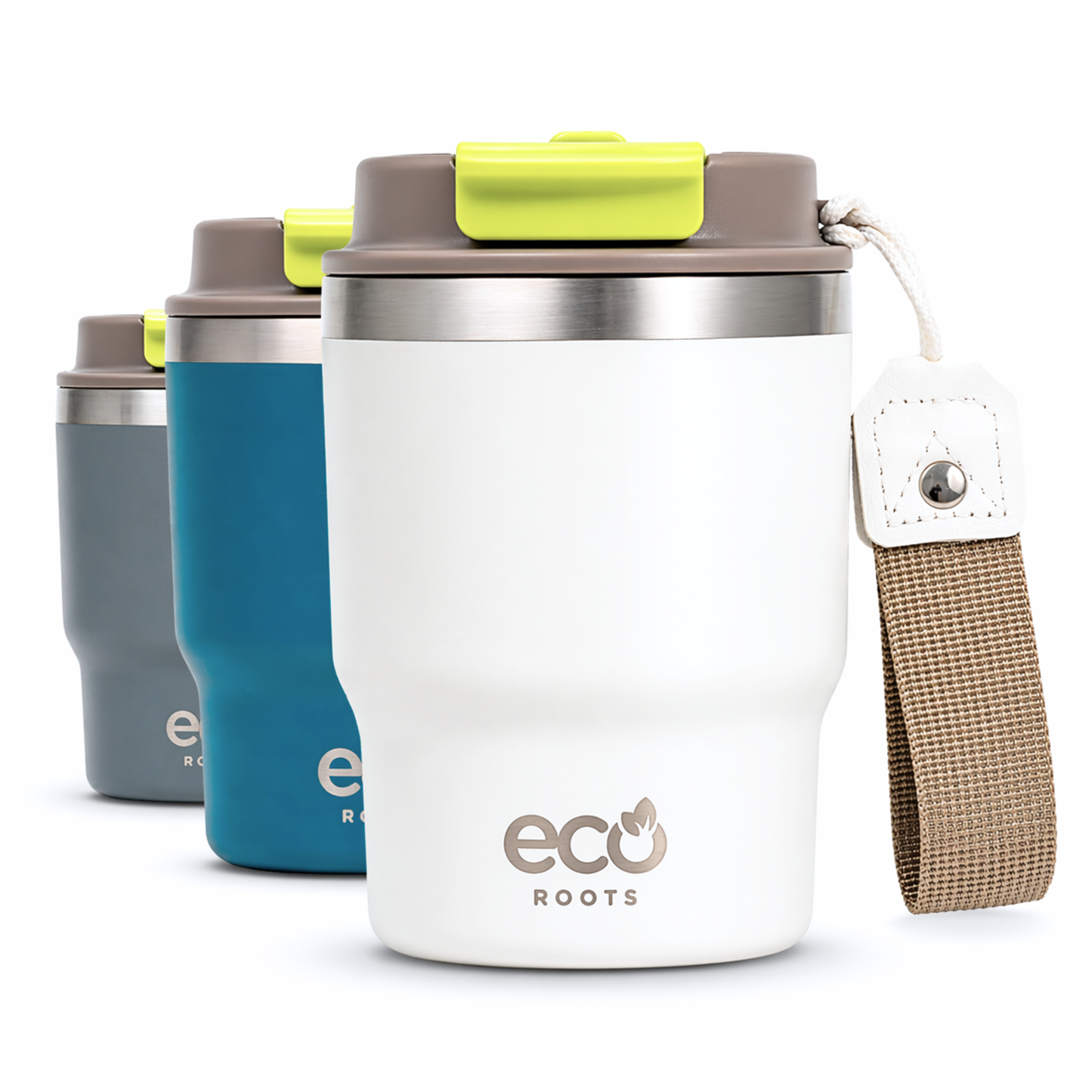 ECOROOTS Evergreen I Termo y vaso térmico 360 ml (Blanco Marfil)