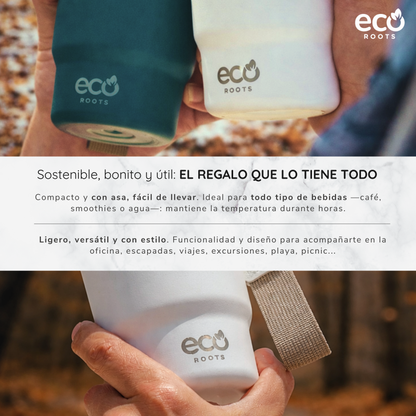 ECOROOTS Evergreen I Termo 360 º I Vaso térmico (Blanco Marfil)