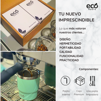ECOROOTS Evergreen I Termo y vaso térmico 360 ml (Verde Fresh)