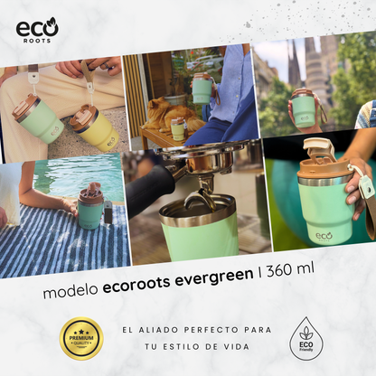 ECOROOTS Evergreen I Taza Térmica 360 º I Vaso térmico (Verde Fresh) 🛒 (PRÓXIMAMENTE)