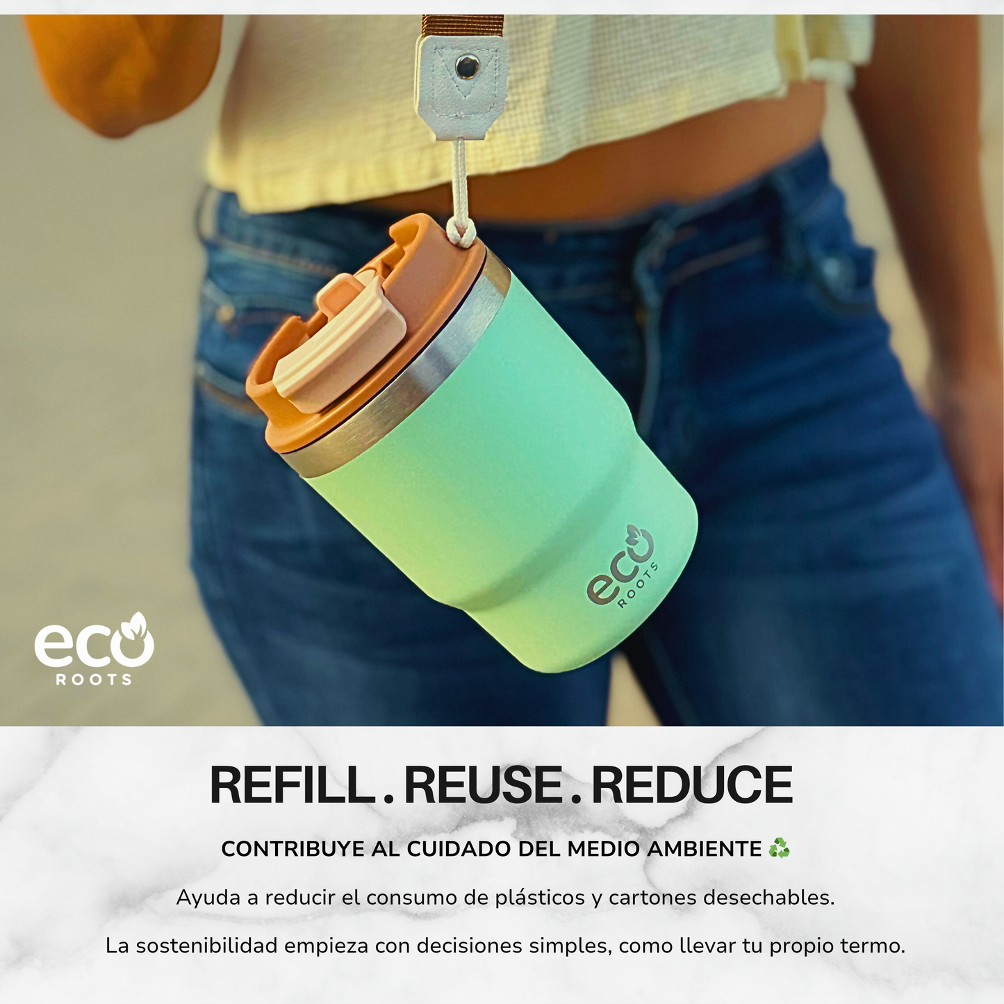ECOROOTS Evergreen I Taza Térmica 360 º I Vaso térmico (Verde Fresh) 🛒 (PRÓXIMAMENTE)