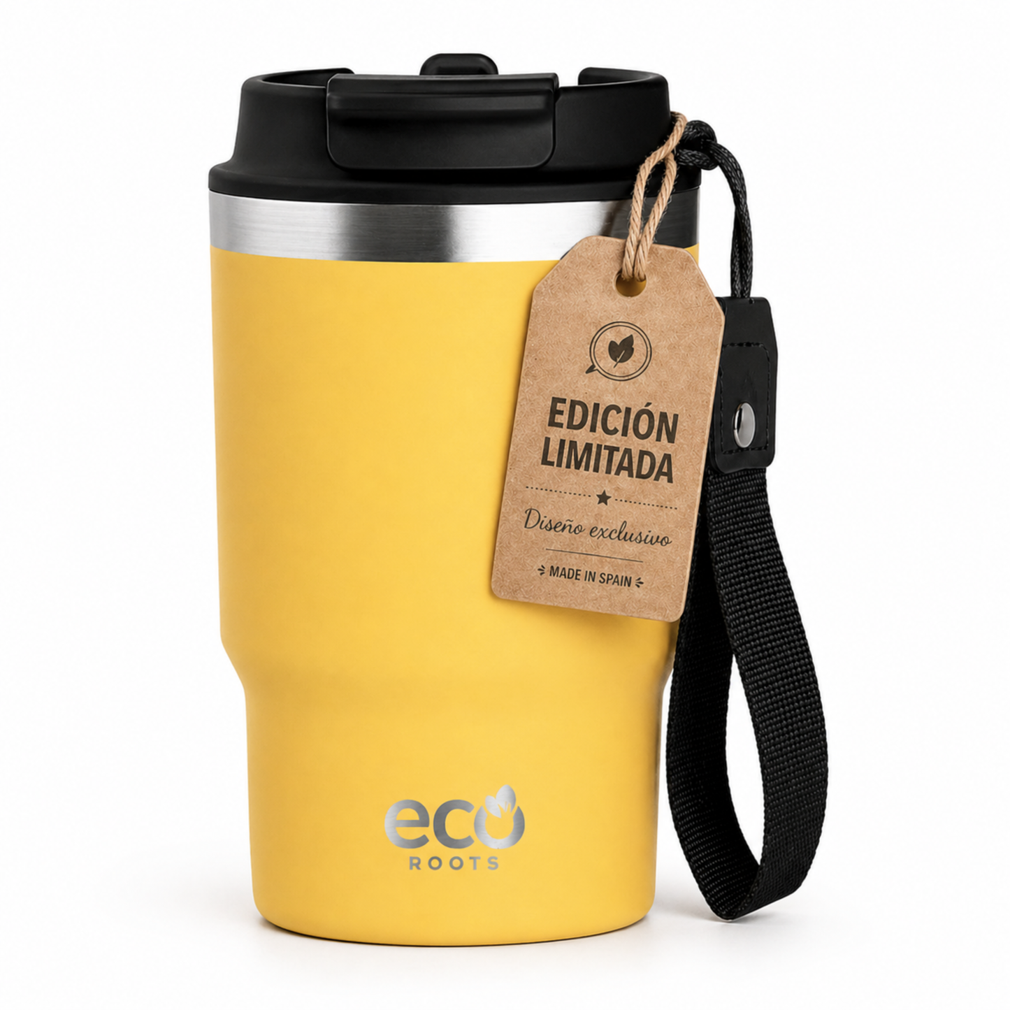 ECOROOTS Thunder I Termo y vaso térmico 470 ml (Amarilla Piña)