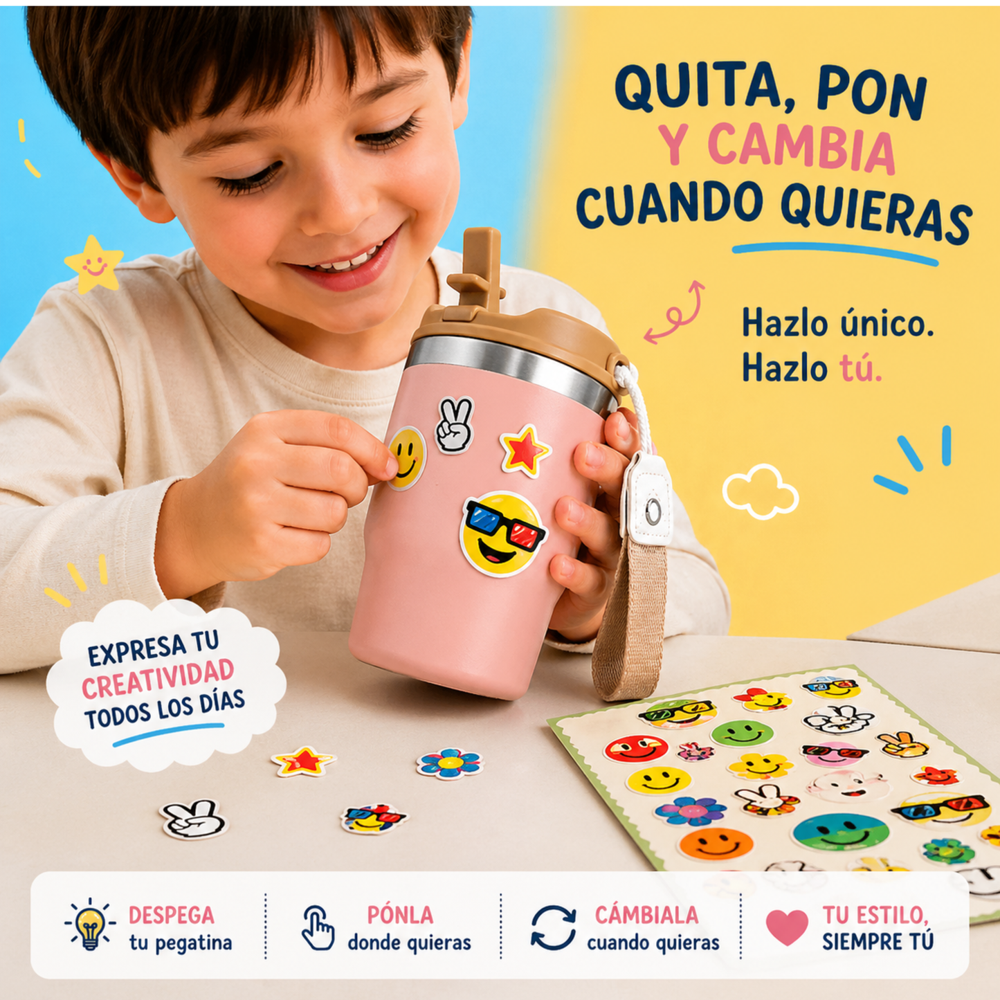 Pegatinas para Termos Infantiles | Stickers Kids ECOROOTS