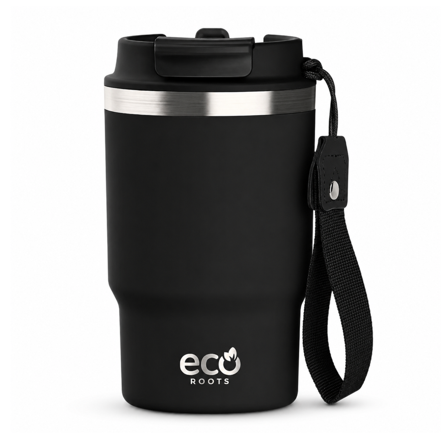 ECOROOTS Thunder I Termo y vaso térmico 470 ml (Negro Antracita)