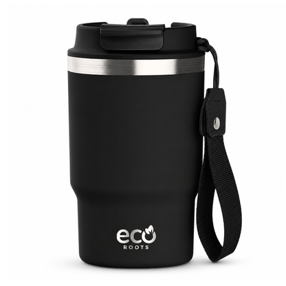 ECOROOTS Thunder I Termo y vaso térmico 470 ml (Negro Antracita)