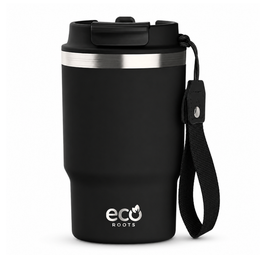 ECOROOTS Thunder I Termo y vaso térmico 470 ml (Negro Antracita)