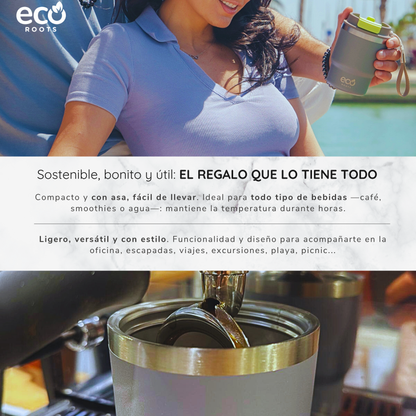 ECOROOTS Evergreen I Termo 360 º I Vaso térmico (Gris Perla)