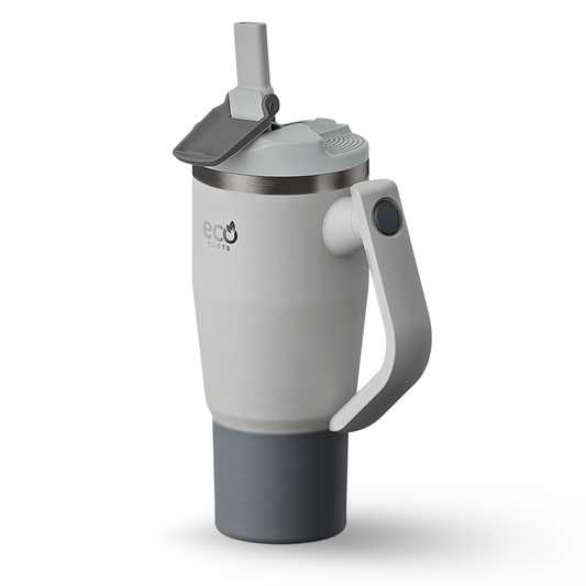 ECOROOTS Rocket I Botella Térmica I Termo 940 ml I Asa Giratoria 180º (Gris Nasa)