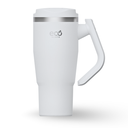 ECOROOTS Rocket I Botella Térmica I Termo 940 ml I Asa Giratoria 180º (Blanco Snow)