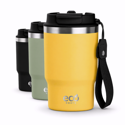 ECOROOTS Thunder I Termo y vaso térmico 470 ml (Amarilla Piña)