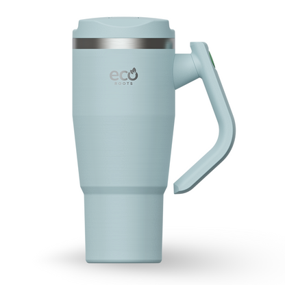 ECOROOTS Rocket I Botella Térmica I Termo 940 ml I Asa Giratoria 180º (Azul Aqua)