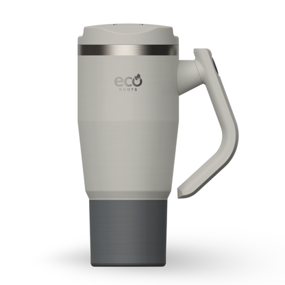 ECOROOTS Rocket I Botella Térmica I Termo 940 ml I Asa Giratoria 180º (Gris Nasa)