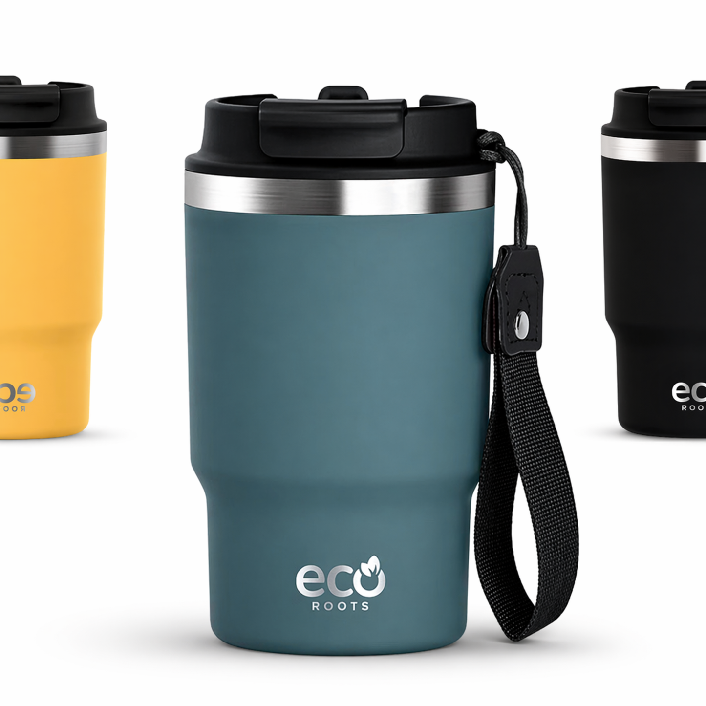 ECOROOTS Thunder I Termo y vaso térmico 470 ml (Azul Midnight)
